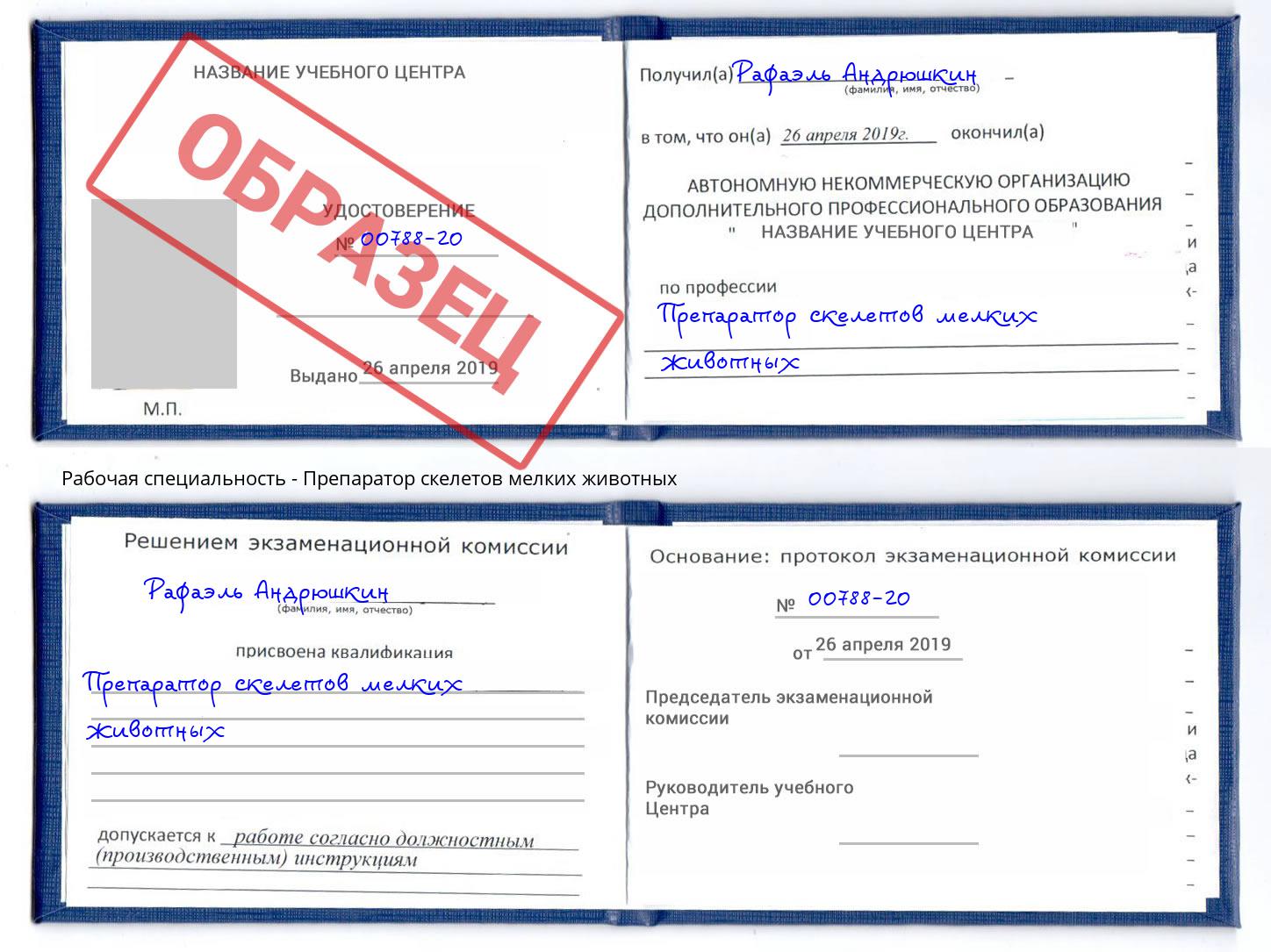 Препаратор скелетов мелких животных Видное