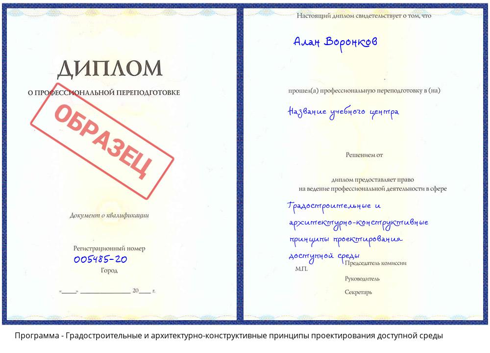 Градостроительные и архитектурно-строительные принципы проектирования доступной среды Видное
