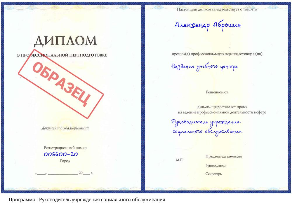 Руководитель учреждения социального обслуживания Видное