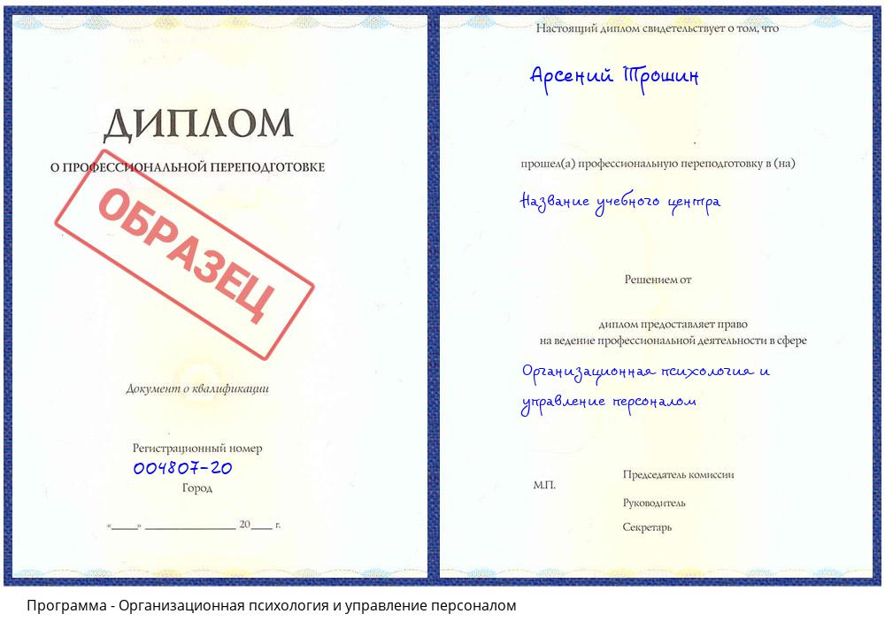 Организационная психология и управление персоналом Видное