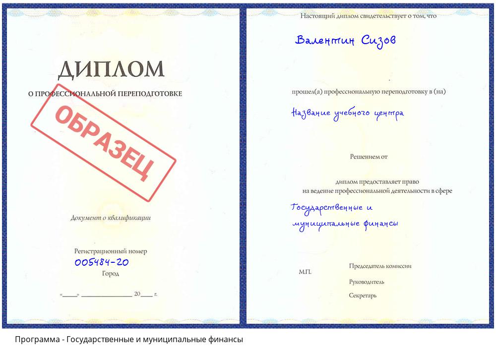 Государственные и муниципальные финансы Видное
